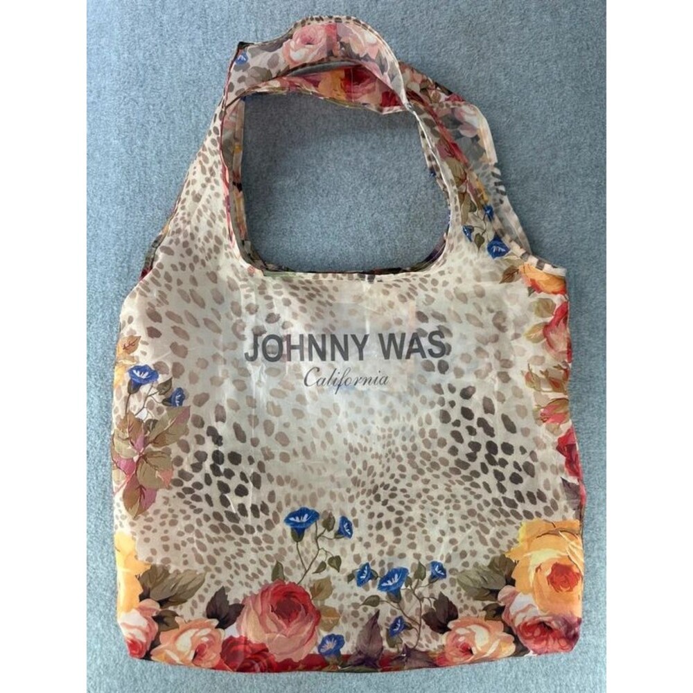 Johnny Was California Leopard Floral Print Light Reusable Tote Bag